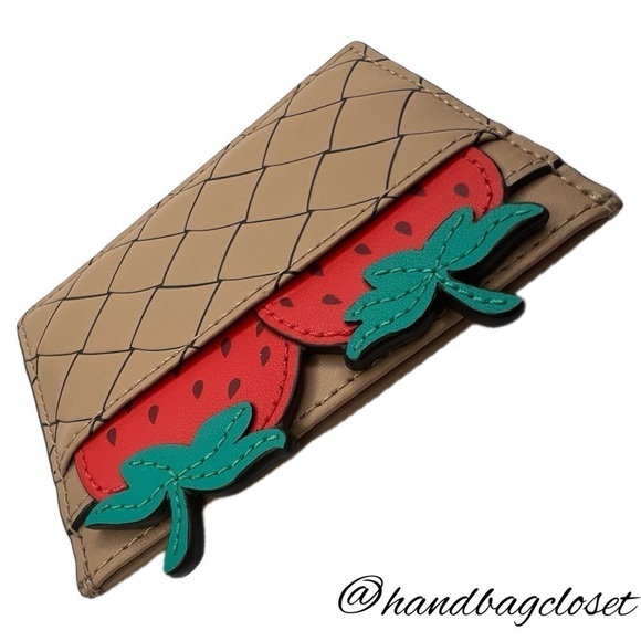 Kate Spade Picnic Perfect Strawberry Card Holder Wallet - Picture 6 of 11